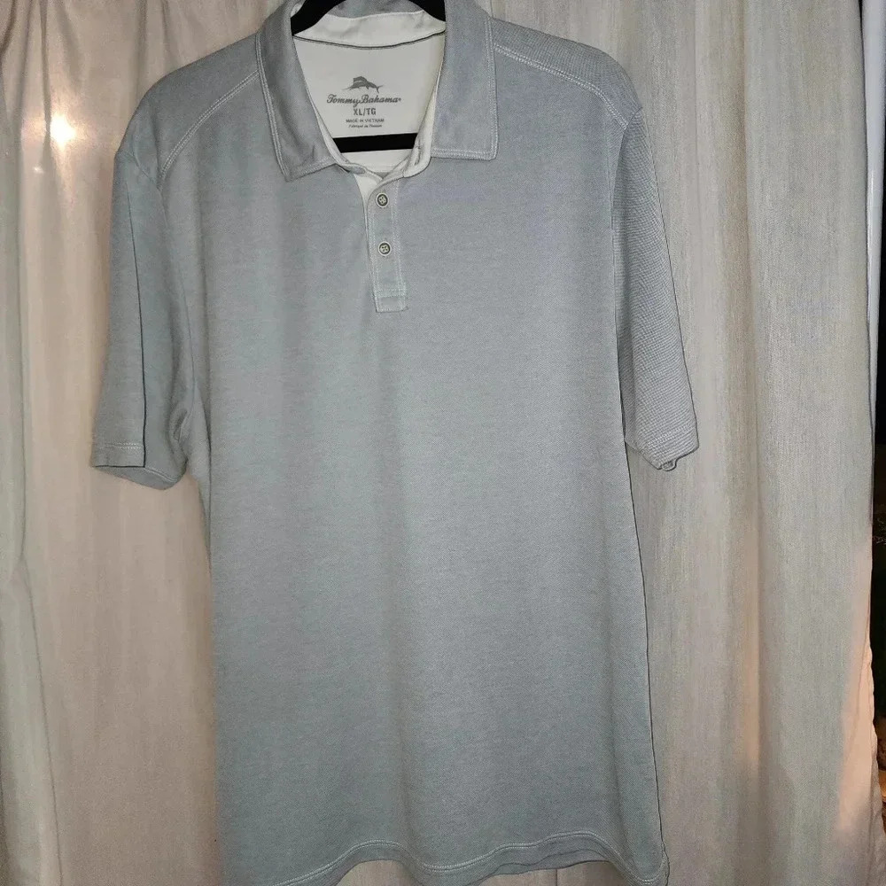 Tommy Bahama Light Gray Polo Size XL